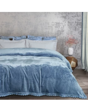 DAS HOME ΚΟΥΒΕΡΤΑ FLEECE 220Χ240 1186 DUSTY BLUE