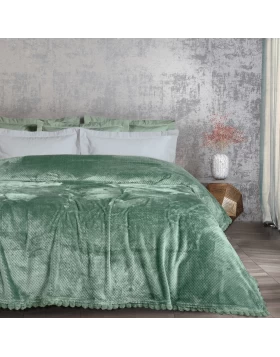 DAS HOME ΚΟΥΒΕΡΤΑ FLEECE 160Χ220 1184 DARK MINT