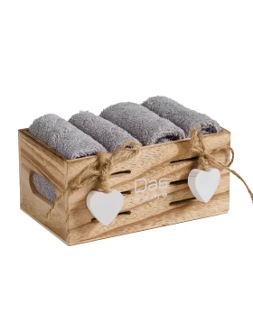 DAS HOME ΣΕΤ ΠΕΤΣΕΤΕΣ 4ΤΕΜΑΧΙΩΝ SOFT 4005 GREY