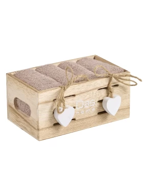 DAS HOME ΣΕΤ ΠΕΤΣΕΤΕΣ 4ΤΕΜΑΧΙΩΝ SOFT 4008 TAUPE