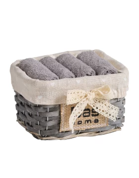DAS HOME ΣΕΤ ΠΕΤΣΕΤΕΣ 4ΤΕΜΑΧΙΩΝ SOFT 4001 GREY