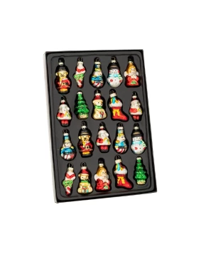 Σετ 20 πολύχρωμα γυάλινα κρεμαστά στολίδια Φ-5 εκ. Iliadis 87431