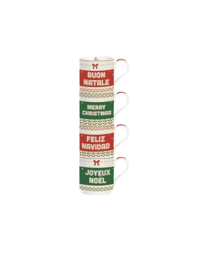 Σετ 4 κούπες πορσελάνη 275 ml Easy Life Enjoy Christmas 1039ENJC