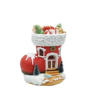 Πολυεστερικό φωτιζόμενο σπίτι-μπότα 15.5x13,5χ18,5 εκ. Marva 856004