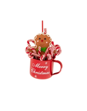 Κρεμαστό στολίδι κούπα 9χ7χ12 εκ. Iliadis Gingerbread 86126