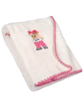 GREENWICH POLO CLUB ΚΟΥΒΕΡΤΑ VELOUR 80X110 ΒΑΒΥ 8839 IVORY, PINK
