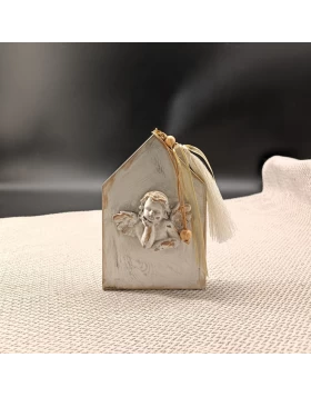 Ξύλινο γούρι άγγελος 14χ9.5 εκ. KorresCraft 262-207-W