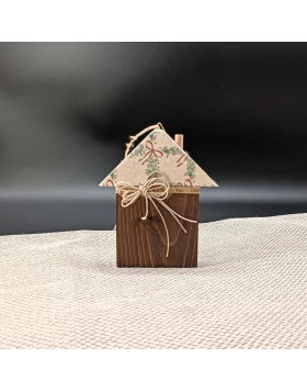 Ξύλινο γούρι σπιτάκι 14χ12 εκ. KorresCraft 262-217-B