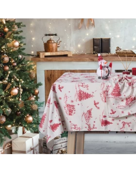 DAS HOME CHRISTMAS ΤΡΑΠΕΖΟΜΑΝΤΗΛΟ 140Χ180 0772 ECRU, RED