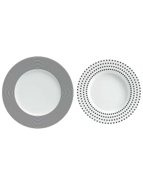 Σετ πιάτα φαγητού 20 τμχ Cryspo Trio Matrix Black