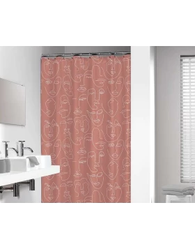 Κουρτίνα μπάνιου 180χ200 εκ. Peva Sealskin Dark Pink 800147