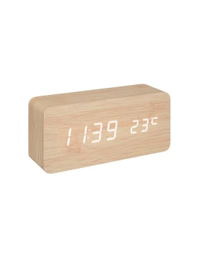 Ξύλινο ψηφιακό ρολόι ξυπνητήρι 15χ4χ7 εκ. Atmosphera 193122