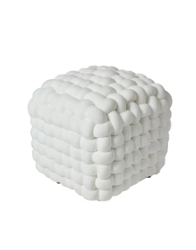 DAS HOME ΔΙΑΚΟΣΜΗΤΙΚΟ ΠΟΥΦ 43Χ43Χ40 2275 WHITE