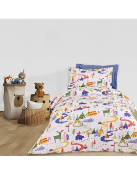 DAS KIDS ΚΟΥΒΕΡΛΙ ΜΟΝΟ 4927 BLUE, GREEN, WHITE