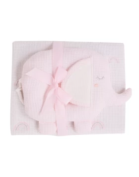 DAS BABY ΚΟΥΒΕΡΤΑ ΠΙΚΕ 75X100 RELAX 4957 GREY, PINK, WHITE