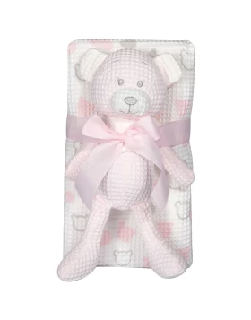 GREENWICH POLO CLUB ΚΟΥΒΕΡΤΑ ΠΙΚΕ 75X100 ΒΑΒΥ ESSENTIAL 8855 PINK, WHITE