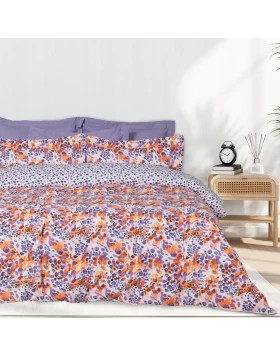 DAS HOME ΣΕΤ ΣΕΝΤΟΝΙΑ ΥΠΕΡΔΙΠΛΑ ΜΕ ΛΑΣΤΙΧΟ CASUAL 5430 ORANGE, PURPLE