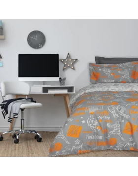 DAS KIDS ΣΕΤ ΣΕΝΤΟΝΙΑ ΜΟΝΑ 4941 GREY, ORANGE