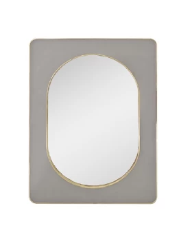 Καθρέπτης Τοίχου Espiel ECO602 με Βελούδινο Πλαίσιο Γκρι-Χρυσό 70x50cm