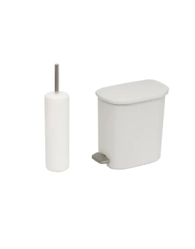 Σετ μπάνιου Rainbow Λευκό - κάδος 6 lt με πεντάλ & πιγκάλ με μεταλλική λαβή