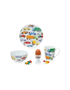 Παιδικό Σετ Φαγητού 4τμχ από Πορσελάνη Cars - Cryspo Trio