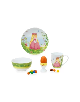 Παιδικό Σετ Φαγητού 4τμχ από Πορσελάνη Πριγκίπισσα - Cryspo Trio (Princess)