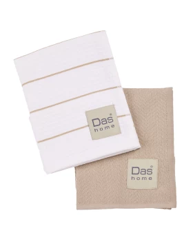 DAS HOME ΣΕΤ ΠΟΤΗΡΟΠΑΝΑ 2ΤΜΧ 30Χ50 0830 TAUPE, WHITE