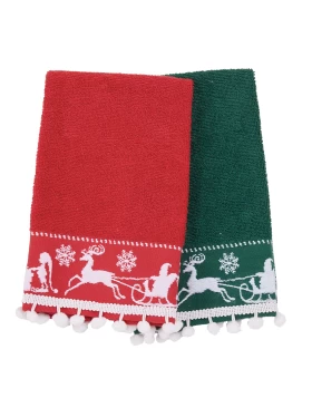 DAS HOME CHRISTMAS ΠΟΤΗΡΟΠΑΝΑ ΣΕΤ 2ΤΜΧ 30X50 0818 GREEN, RED