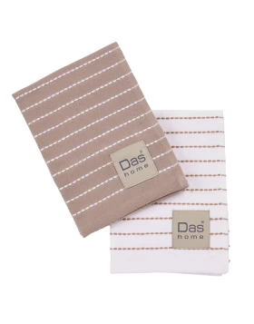 DAS HOME ΣΕΤ ΠΟΤΗΡΟΠΑΝΑ 2ΤΜΧ 30Χ50 0825 TAUPE, WHITE