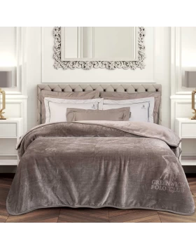 GREENWICH POLO CLUB ΚΟΥΒΕΡΤΑ VELOUR ΥΠΕΡΔΙΠΛΗ ESSENTIAL 3497 TAUPE