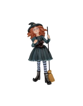 Διακοσμητική Μάγισσα με Σκούπα Πολυρεζίνης Iliadis 18x12x32 cm 91147