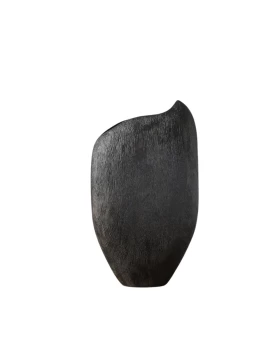 Διακοσμητικό Βάζο Πολυρεζίνης Ανάγλυφο Μαύρο 23x39εκ. Espiel FIK427