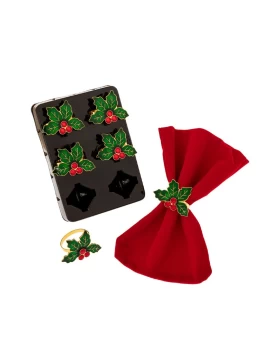 Σετ 6 Δαχτυλίδια Πετσέτας με Γκι Iliadis 91827