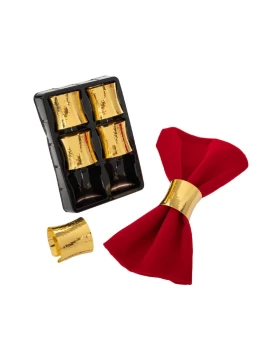 Σετ 6 Χρυσά Δαχτυλίδια Πετσέτας Iliadis 4.5×4 cm  91834