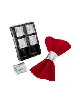 Σετ 6 Ασημί Δαχτυλίδια Πετσέτας Iliadis 4.5×4 cm 91835