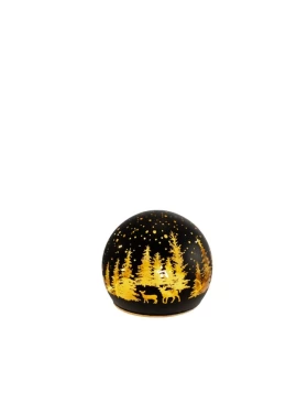 Γυάλινη Μπάλα LED Μαύρη-Χρυσή Zen Collection 51813