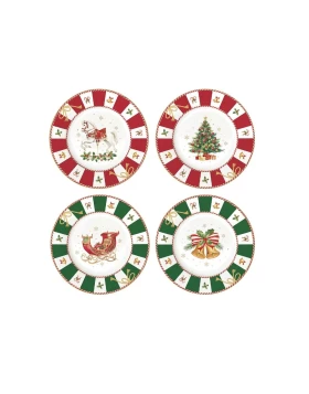 Easy Life Christmas Tale Σετ 4 Πιάτα Γλυκού Πορσελάνης 19cm 1100CTAL