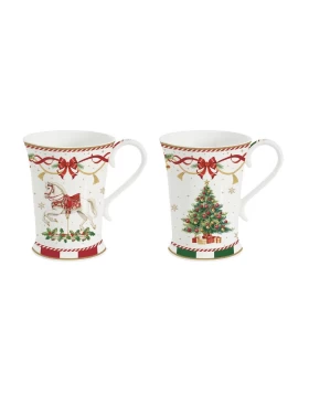 Easy Life Christmas Tale Σετ 2 Χριστουγεννιάτικες Κούπες Πορσελάνης 300ml