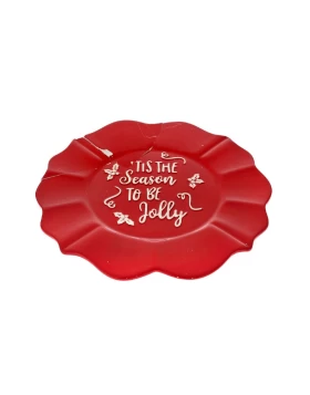 Κεραμικό Χριστουγεννιάτικο Πιάτο Κόκκινο 29εκ  81840