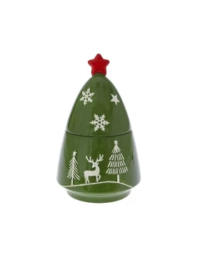 Χριστουγεννιάτικη Κεραμική Μπισκοτιέρα Δέντρο Πράσινη 81831