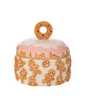 Κεραμική Μπισκοτιέρα Gingerbread Κυλινδρική 18x18 εκ. Iliadis 90939