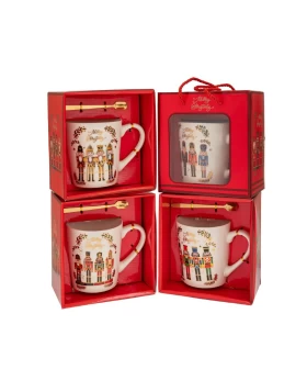 Χριστουγεννιάτικη Κεραμική Κούπα Καρυοθραύστης με Κουταλάκι 300ml 91820