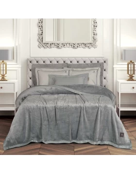 GREENWICH POLO CLUB ΚΟΥΒΕΡΤΑ VELOUR KING ESSENTIAL 3971 GREY