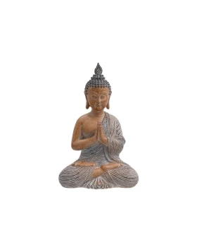 Μινιατούρα Buddha Fylliana Πολυρεζίν Καφέ 22x15x31εκ 281-224-032