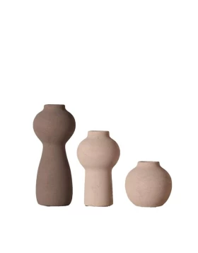 Διακοσμητικό Σετ 3 Κεραμικά Βάζα Assort σε Καφέ & Μπεζ Αποχρώσεις Espiel TOF264