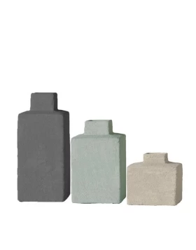 Σετ 3 Κεραμικά Βάζα Espiel TOF265 Geometric Design (22.3/16/10εκ.)