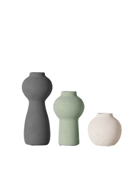 Σετ 3 Κεραμικά Βάζα Espiel με Οργανικό Σχήμα & Sandy Υφή - TOF266
