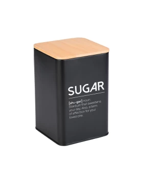 Δοχείο Ζάχαρης Bamboo Essentials Μεταλλικό Μαύρο 10x13cm - 01-20262