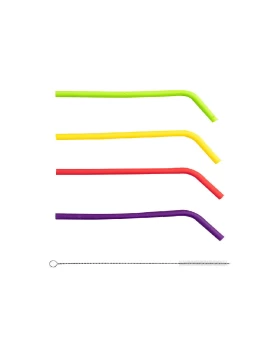 Καλαμάκια Σιλικόνης με Βουρτσάκι Καθαρισμού 5 τεμ - 01-9427