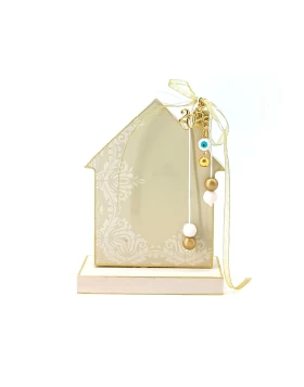 Ξύλινο Γούρι Σπιτάκι Εκρού - KorresCraft 262-107-02